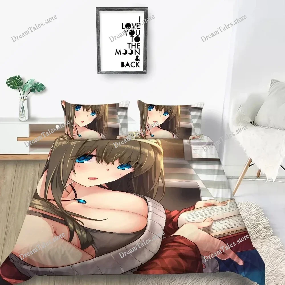 

Sexy Girls Bedding Sets Kids Bed Comforter Cover Sets Anime Quilt Cover Home Bedclothes 3d Printing Beauty Bedspread No Sheet