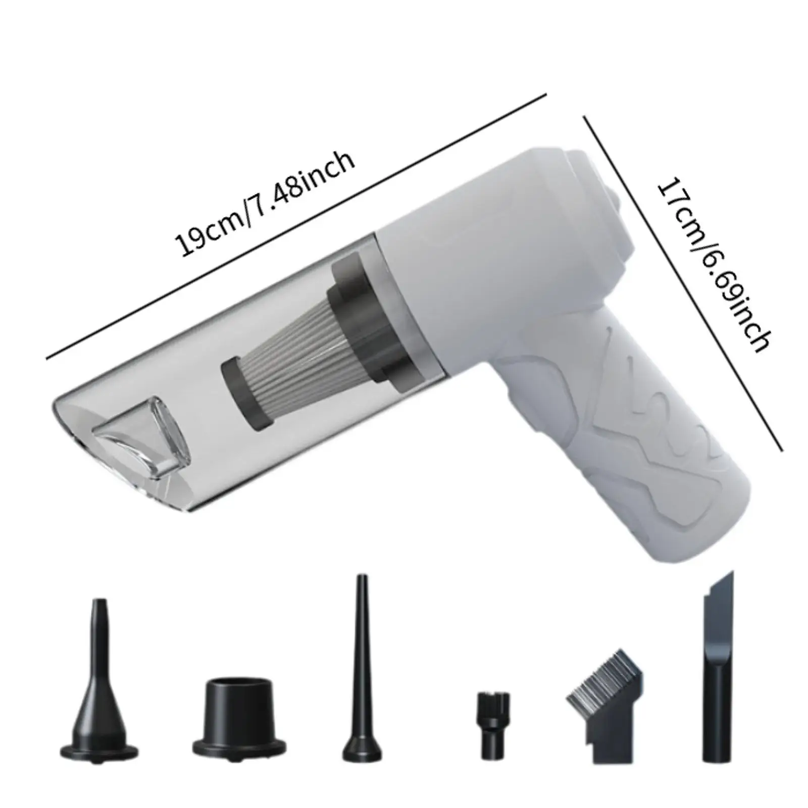 Aspirador de mano para coche, aspirador silencioso para detalles de coche en casa, soplador de pelo para mascotas