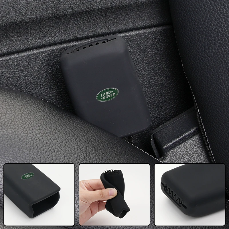 2Pcs Car Seat Belt Base Cover Silicone Anti-Scratch Mat Accessories For Land Rover Freelander 2 L2 LF Discovery 3 4 L319 L462