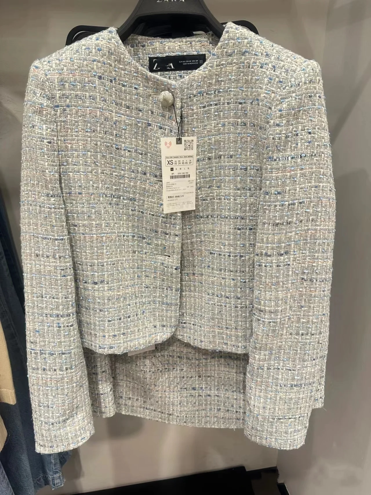 

Spring 2024 New Arrival Women's Faion Texture round Ne ort Jaet Outerwear Commute Sle Loose Fit Long Sve Coat