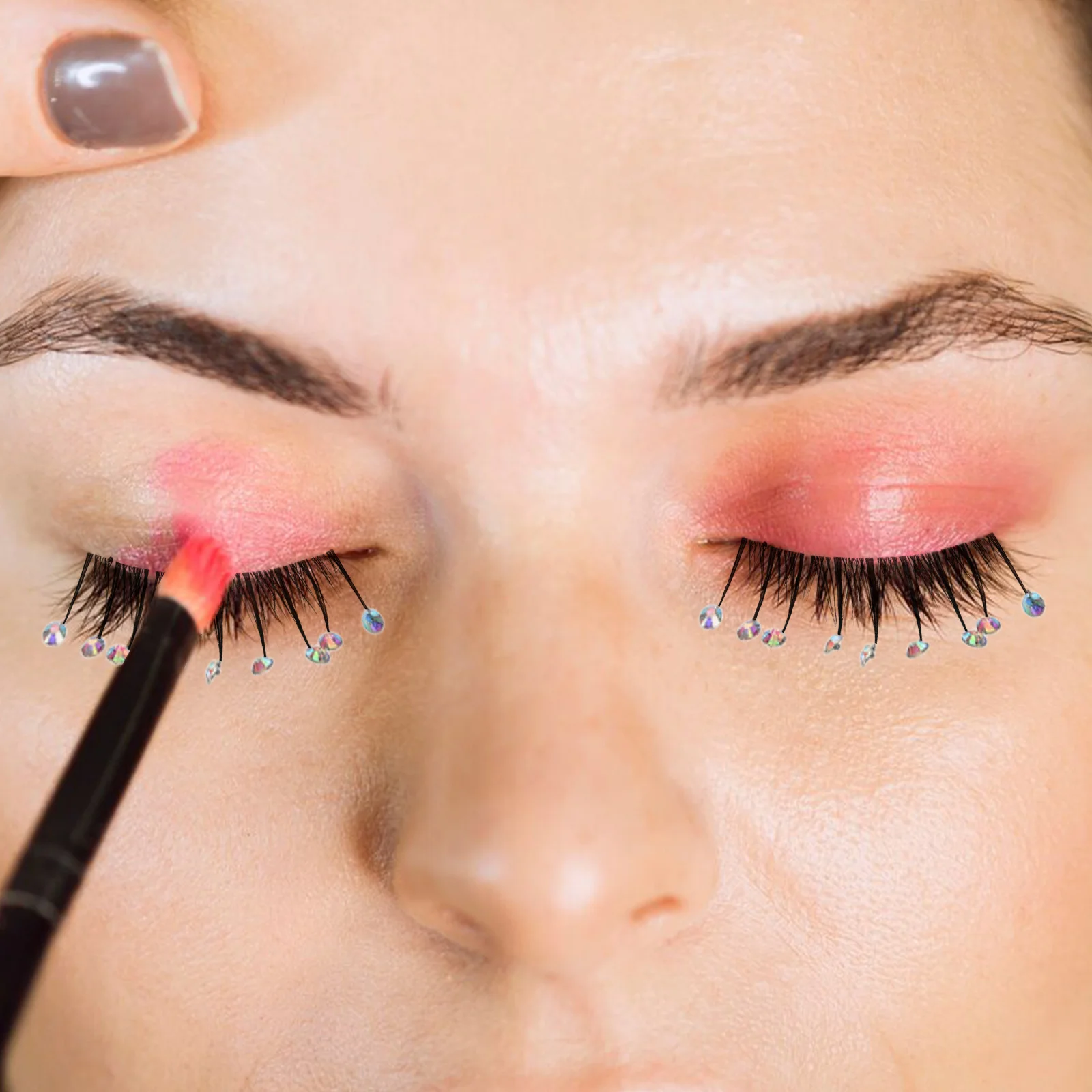 

10pcs False Eyelashes Mini Rhinestones Lash Strips For Women Makeup Party Night Out Bulk Lashes Eye Lash Extension