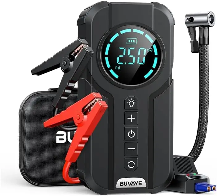 

Портативное пусковое устройство для автомобиля 4000А с компрессором 150PSI, для всех бензиновых и дизельных автомобилей до 10.0 л, включает пусковые кабели и сумку EVA