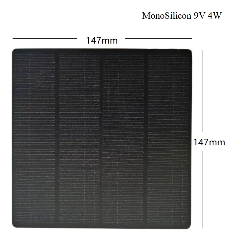 Panel słoneczny monokrystaliczny 9V 400mA wysoka wydajność klasa 147mm x 147mm dla majsterkowiczów ładowarka solarna