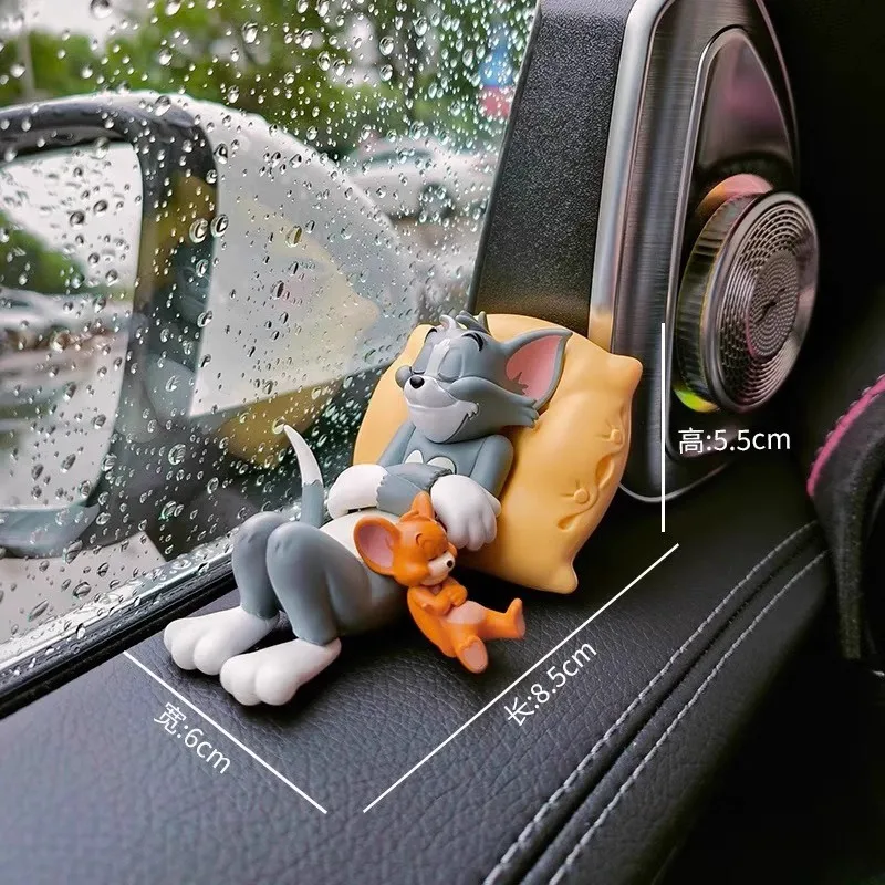 

Tom and Jerry Cute Car Ornament - Dashboard Interior Decor, Adorable Desk Doll for Car & Home Use