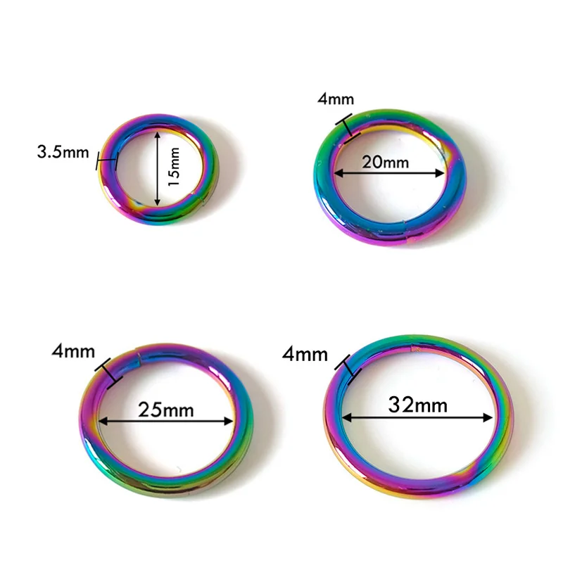 1 pz nichelato metallo O Ring cerchio ruota fibbia della cintura per borsa per cani pet imbracatura bagagli zaino cucito fai da te accessori per