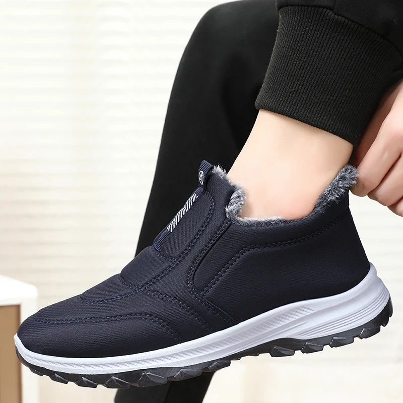 

Fashion Winter Snow Boots Men Outdoor Plush Shoes Hiking Ankle Boots Comfortable Men Warm Shoes Work Shoes Footwear Man Sneakers