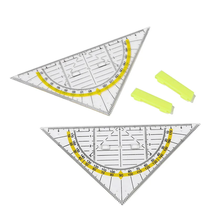 1 Stück transparentes multifunktion ales dreieckiges Lineal für Primär mit Winkel koordinaten lineal dreieckige transparente Regel