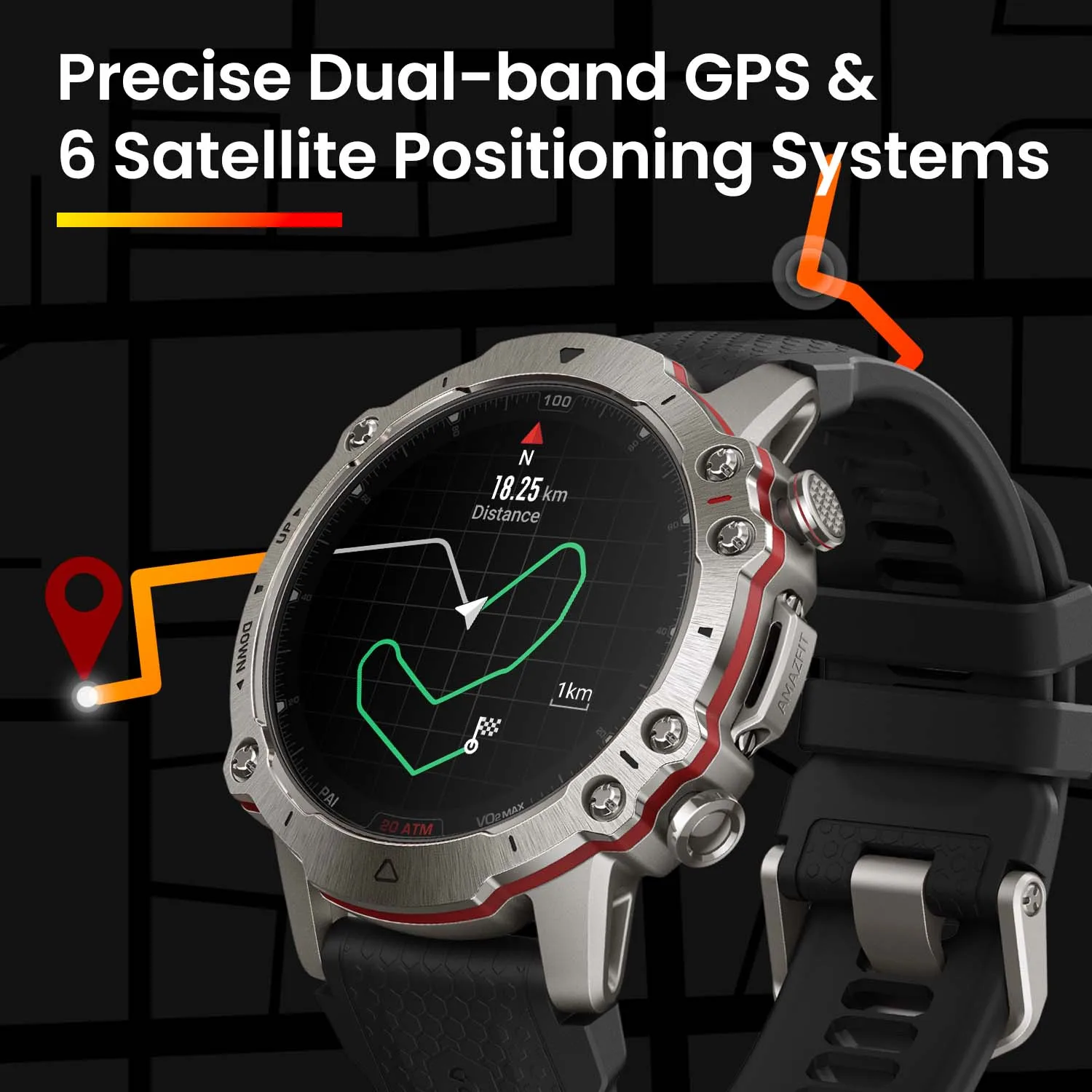 Amazfit-reloj inteligente Falcon para hombre, accesorio de pulsera deportivo de grado militar con doble banda y posicionamiento por satélite 6, GPS, nuevo producto