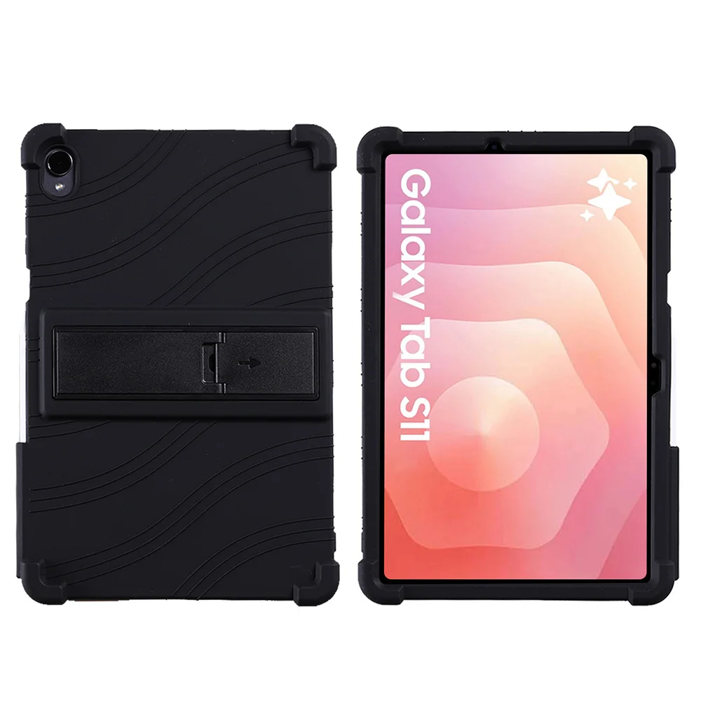 Case for Samsung Galaxy Tab S11 Tablet 11 inch,Shock Proof Shell Protective Kids Friendly Soft Silicone Adjustable Stand Cover