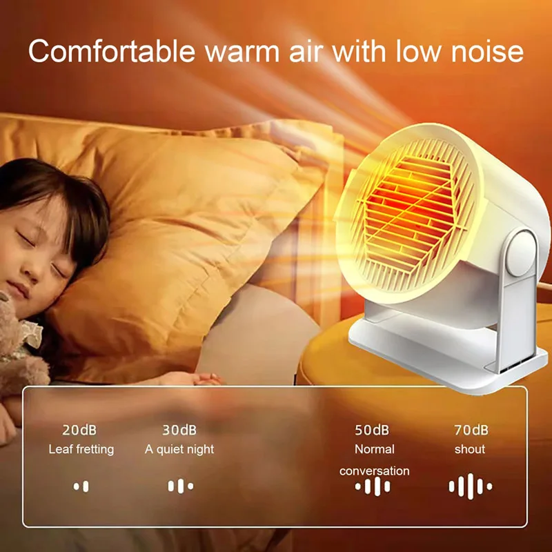 Fan Heater Small Ceramic Heater 2-Second Fast Heating Overheating Protection Office Bedroom Bathroom Kitchen Heater