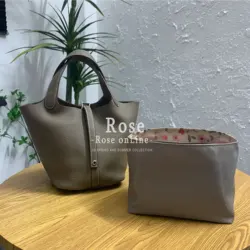 Nylon Bolsa Organizador com Zíper, Tote Shaper, Sacos Cosméticos, Bolsas De Maquiagem Portátil, Armazenamento Interno, Fit para H Picotin 18, 22