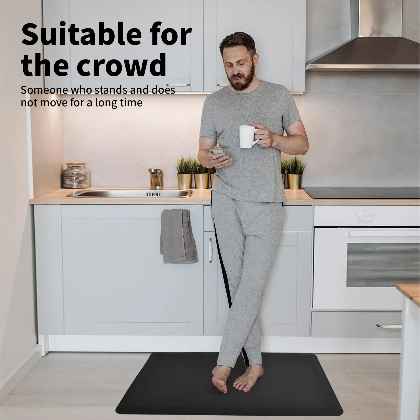 Kitchen Mat Cushioned Anti-Fatigue Rug,17.3
