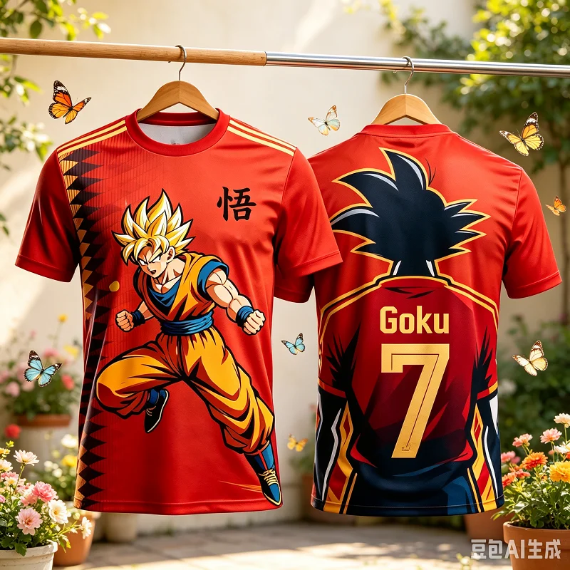2026 Sommer-Familien-Set mit Anime-Charakteren, 3D-Druck, Unisex, Alltag, Sport, Fußballtraining, Lässiges, dünnes, schnell trocknendes T-Shirt – Detail 7
