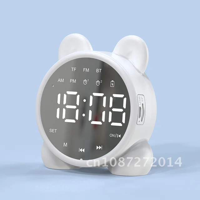 Mini Alarm Clock Electronic Round Number Double Bell Desk Table Digital Quartz Clock Home Decoration Retro Portable Cute Durable