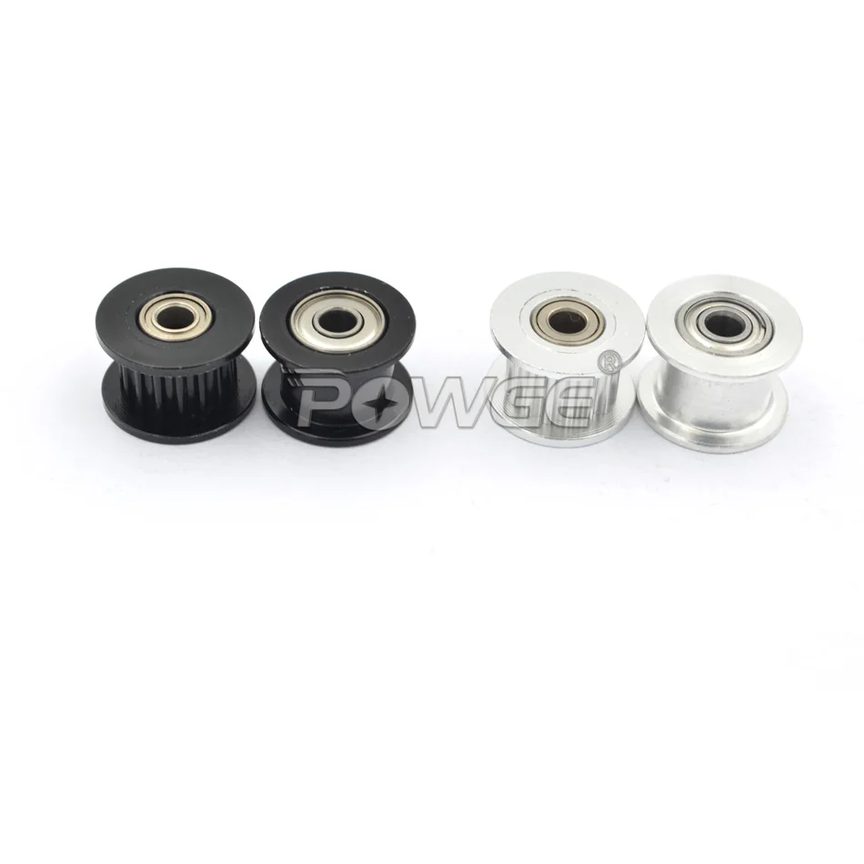 POWGE 16 Teeth 2GT Idler Pulley Bore 3mm For W=6mm Synchronous 2MGT Belt 16Teeth 16T 2M GT2 Passive Pulley With Bearing 16-2GT