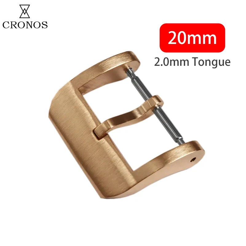 

Cronos 20mm Strap Pin Buckle Bronze CUSN8 Brushed 2mm Tongue with Spring Bar Retro Universal Watchband Buckle Watch Accessories