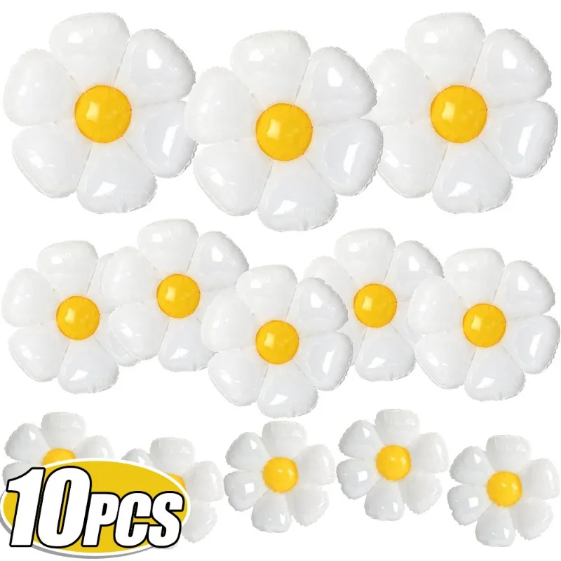 Ballons en forme de fleur de marguerite, plusieurs tailles, ballons en hélium, pour anniversaire, mariage, fête d'été, décoration de fête prénatale, 1/10 pièces