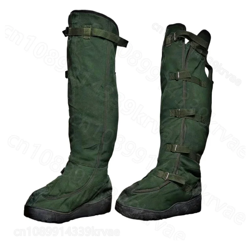 

Оливково-зеленые высокие морозостойкие ботинки, зимние морозостойкие нескользящие износостойкие туфли с теплыми рукавами для мужчин и женщин