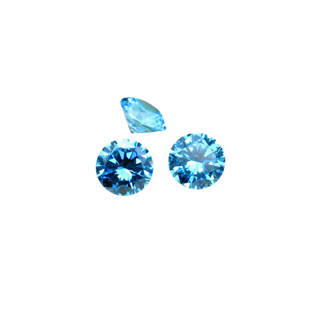 

10pcs Aquamarine Round Faceted Gemstones Brilliant Cut Aquamarine Gem Small Sizes 0.8mm-3mm