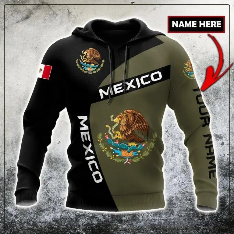 

2023 New Mexico Flag Badge 3D Hoodie Free Custom Name Hoodie Zipper Camouflage 3D Pullover Men Outerwear Tracksuit Jersey Hoodie