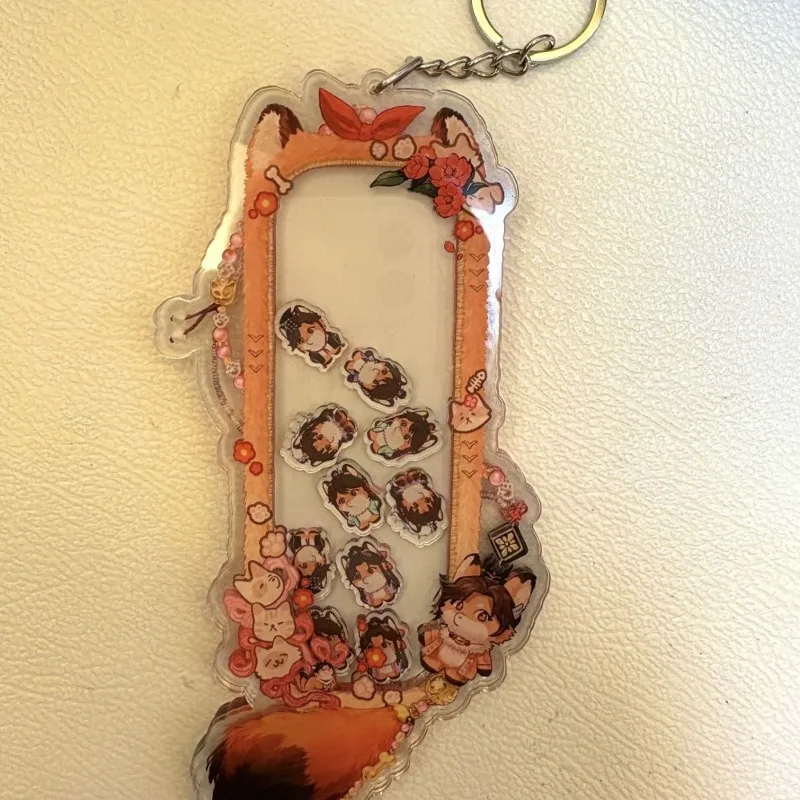 

Ashes of the kingdom keychains cartoon anime action fingure key chain Guangling Wang Acrylic rocking toys party decor keyring