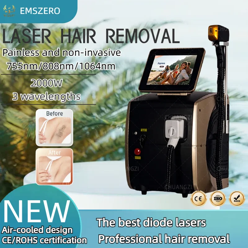 

Diode Laser Freezing Point Painless Hair Removal 755NM 808NM 1064NM Permanent Hair Removal Smooth Skin
