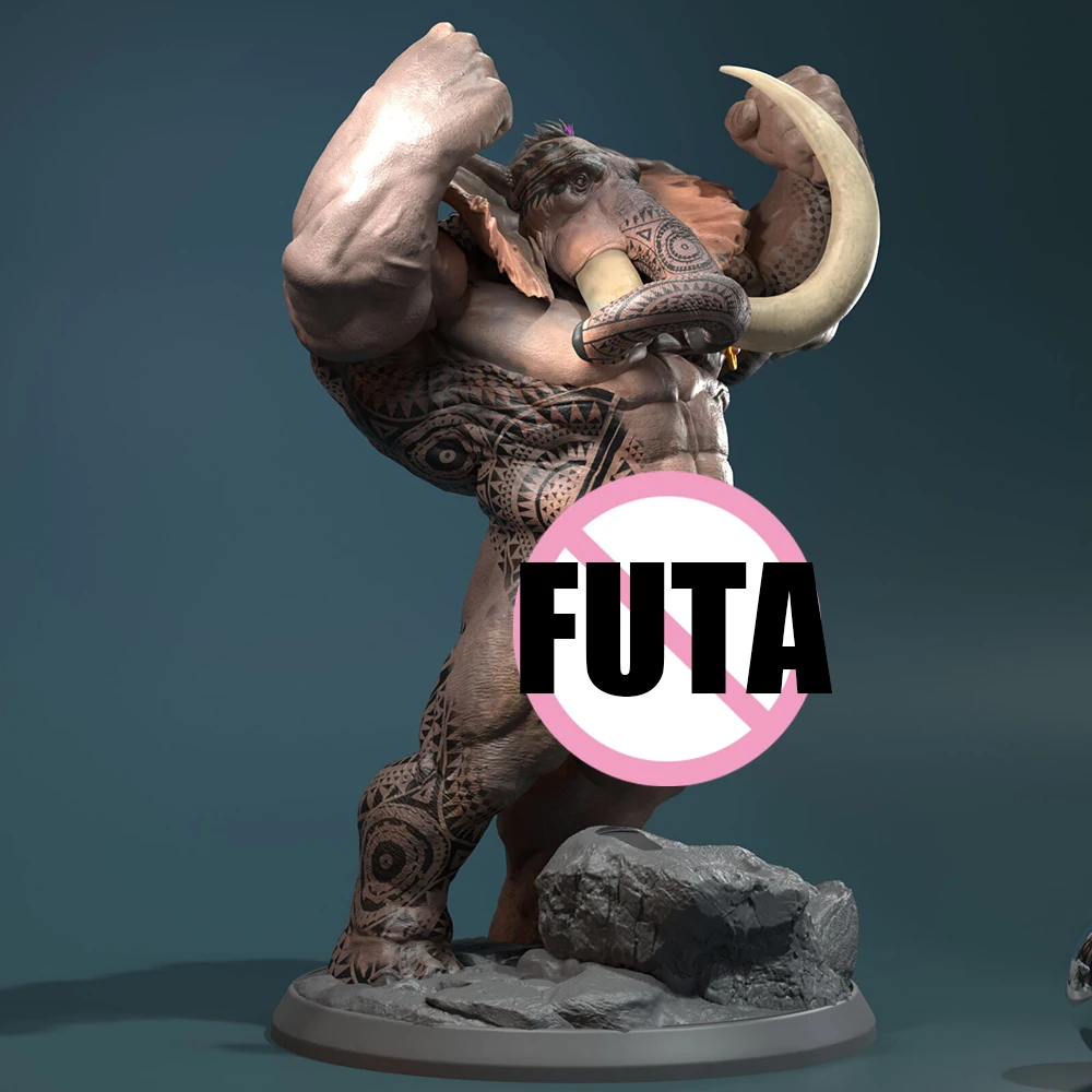 

1/24 Elephant Fitness FUTA Resin Figurine Toy Unpainted GK Doll Unassembled 3D Print Assembly Miniature Reduction Statue Toy