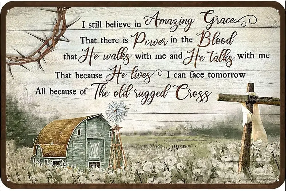 Retro I Still Believe in Amazing Grace Metal Tin Sign Decora