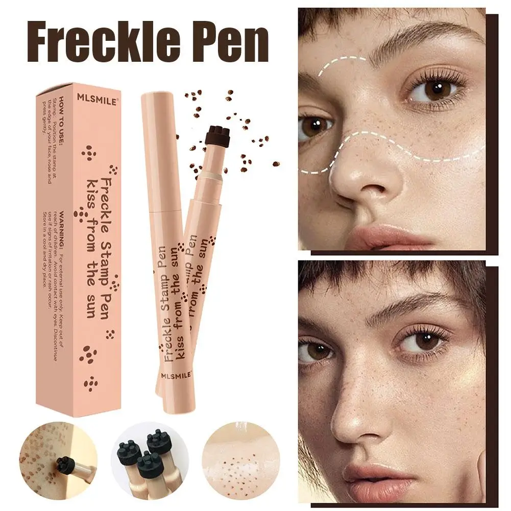 Waterproof Freckle Pen Natural Lifelike Fake Freckles Pen for Lasting Look Dot Spot Pen Makeup for Women Makep Light/Dark Brown