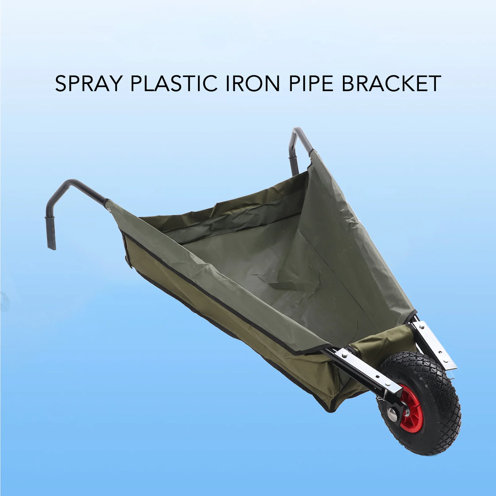 Garden Wheelbarrow Collapsible Garden Wheelbarrow Steel Tube Large Capacity Bag Foldable Yard Cart for Grass Weeds Bark Soil view 3