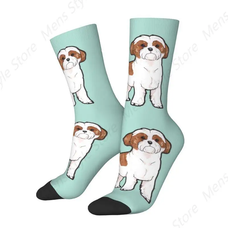 Calcetines de vestir para perros Shih Tzu para hombre, unisex, cómodos y cálidos, con estampado 3D, calcetines para cachorros y animales