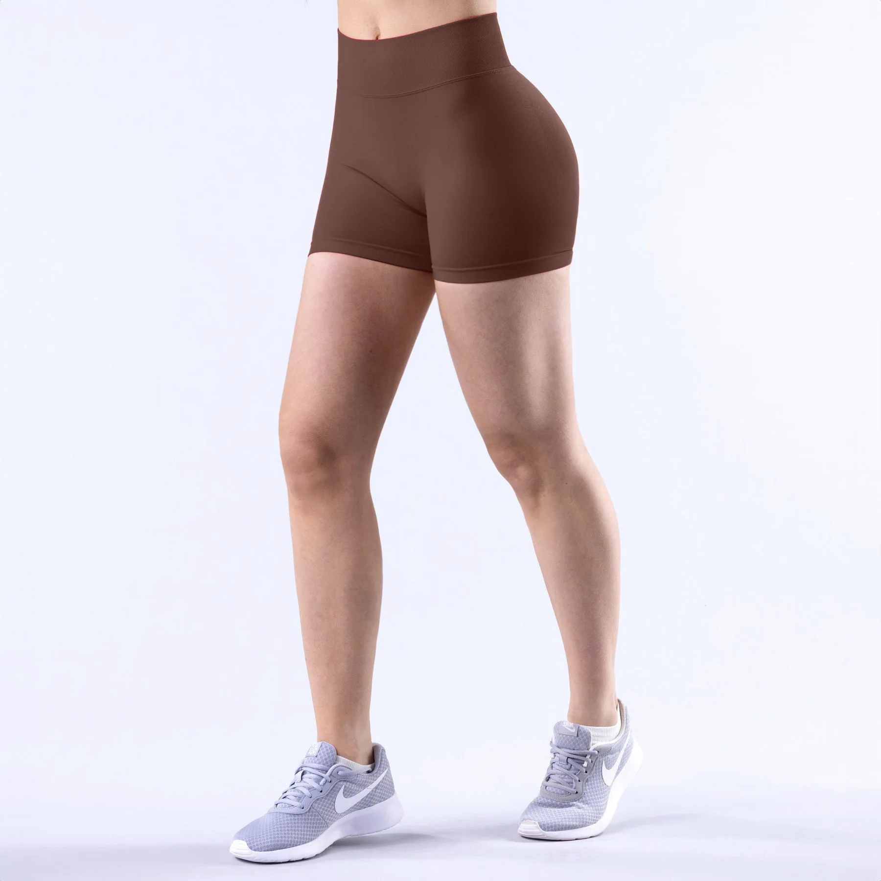 DYF Impact Nahtlose Sportshorts für Damen Booty Yoga Shorts Schnelltrocknende Fitness-Tights Einfarbige Workout-Scrunch-Shorts mit Anpassbarem Etikett