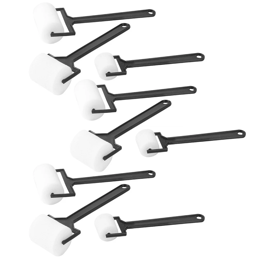 

3 set 3 Sets Pcs Black Long Handle Sponge Paint Brush Roller Brush Kids Painting Tool Oil Watercolor Acrylic Craft