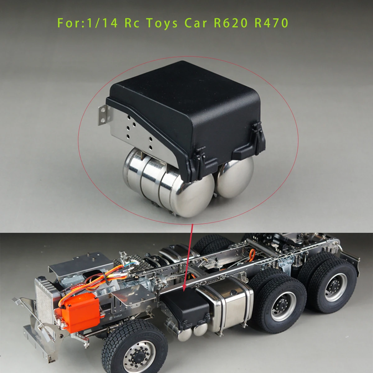 Scaleclub 1/14 Symulacja metalowego zbiornika paliwa do Tamiya Scania R620 R470 LESU Rc Ciężarówka Przyczepa Ciągnik DIY Części