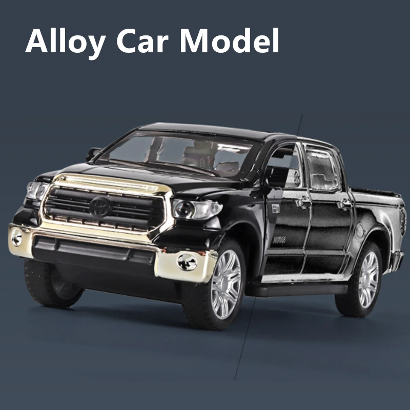 1:32 Toyota Tundra Pickup Alloy Car Model Diecast Metal Toy Off-road Vehicles Car Model Simulation Sound and Light Kids Toy Gift