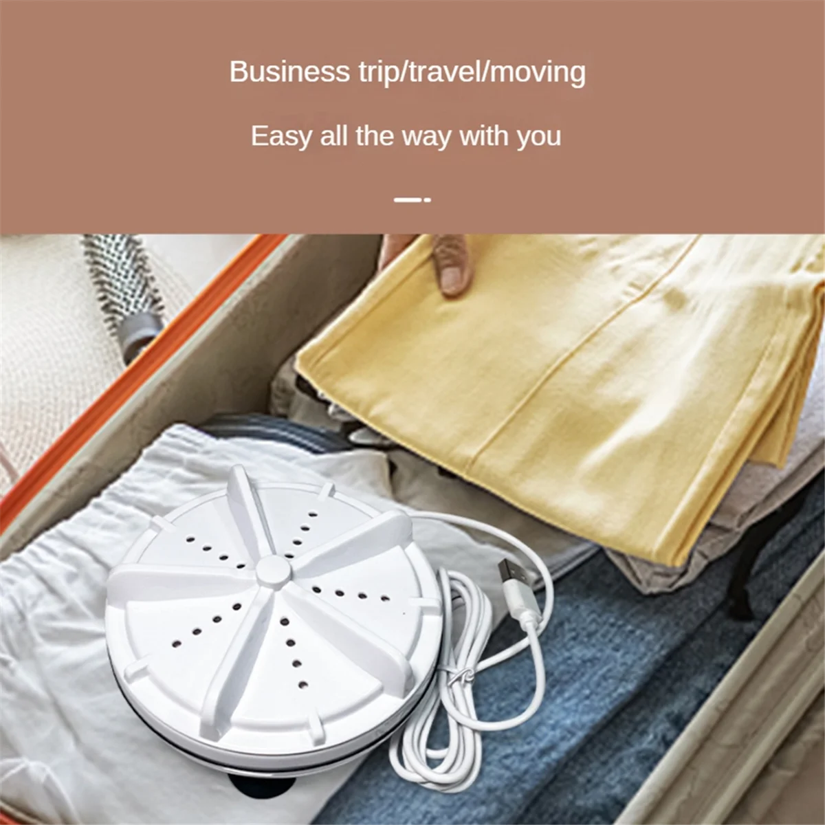 FZFZ 휴대용 세탁기 가정용 여행용 흡입 컵이있는 초음파 터빈 미니 세탁기 RV 아파트