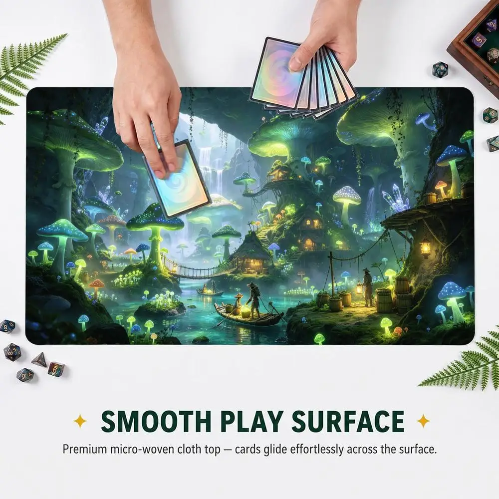 Magical Luminous Giant TCG Gaming Mouse Pad Extended Card DeskMat Stitched Edge Non‑Slip Keyboard Mat For Home Office CP GameMat