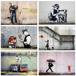Banksy Poster Graffiti Wall Art Canvas Painting Posters Prints Abstract Wall Pictures for Living Room Home Restaurant Decoration