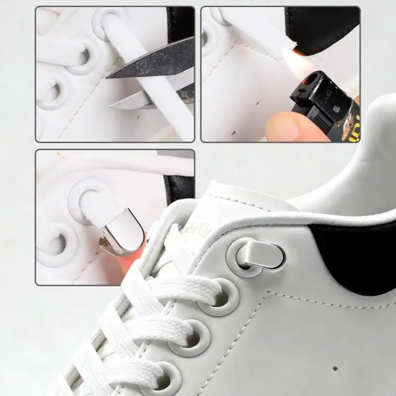Keine Schnürsenkel, elastische Schnürsenkel für Sneaker, 6 mm flache elastische Schnürsenkel ohne Binden, für Kinder und Erwachsene, Schuhzubehör. – Detail 2