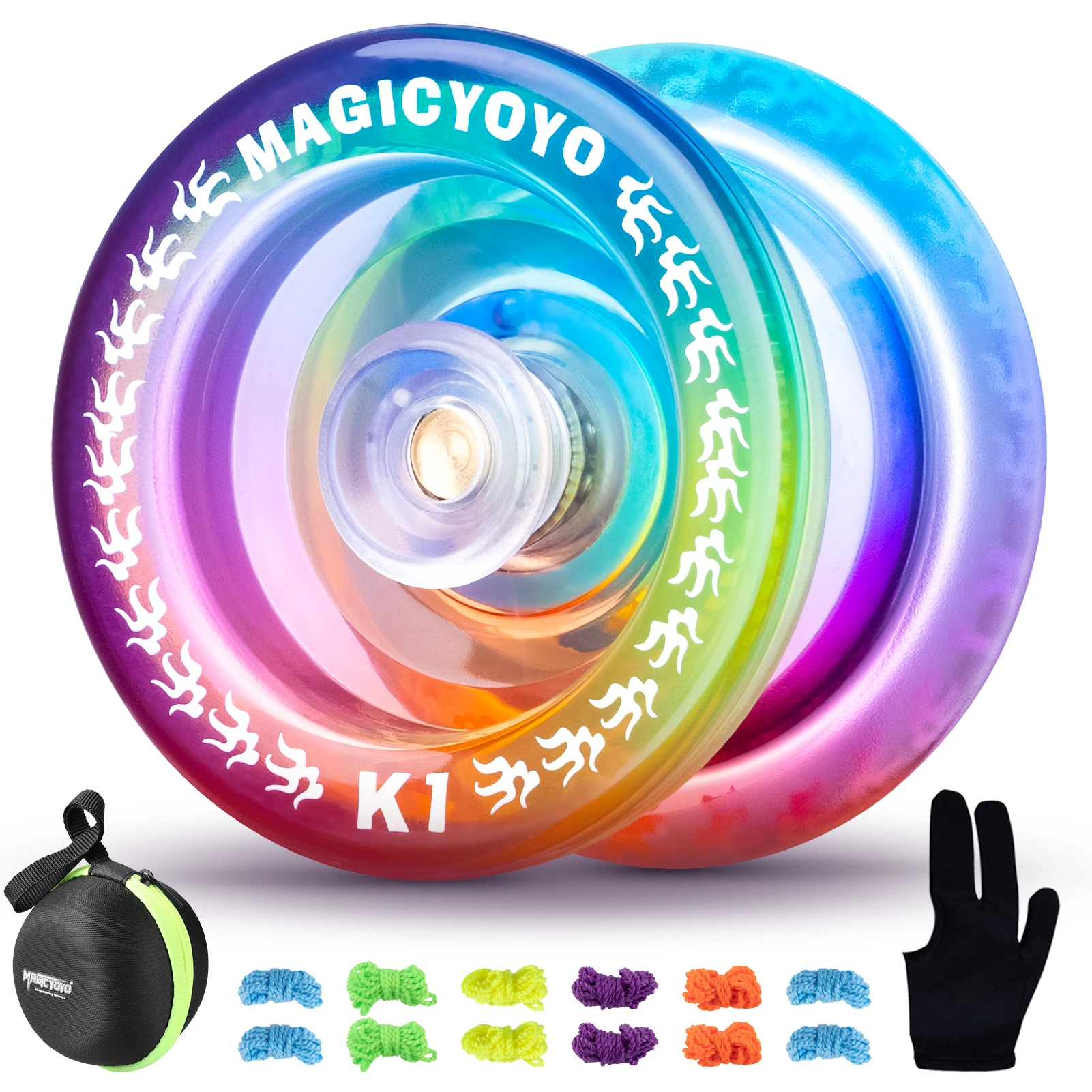 MAGICYOYO K1 Plus Plastic Responsive Yoyo for Kids and Beginner, Beginner Yo-yo with 12 Yoyo Strings, Yo-Yo Glove and Yo Yo Case