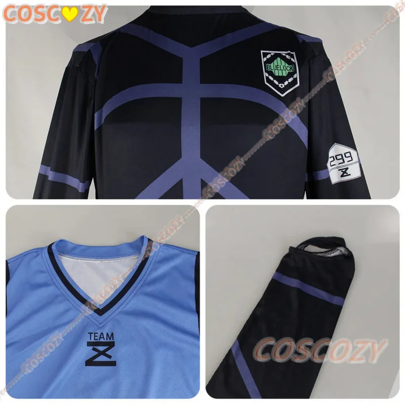 Anime Blue Lock Bachira Meguru Cosplay Kostuum Voetbal Jersey Sportkleding Blauw Uniform Bodysuit Halloween Kerstfeest Outfit