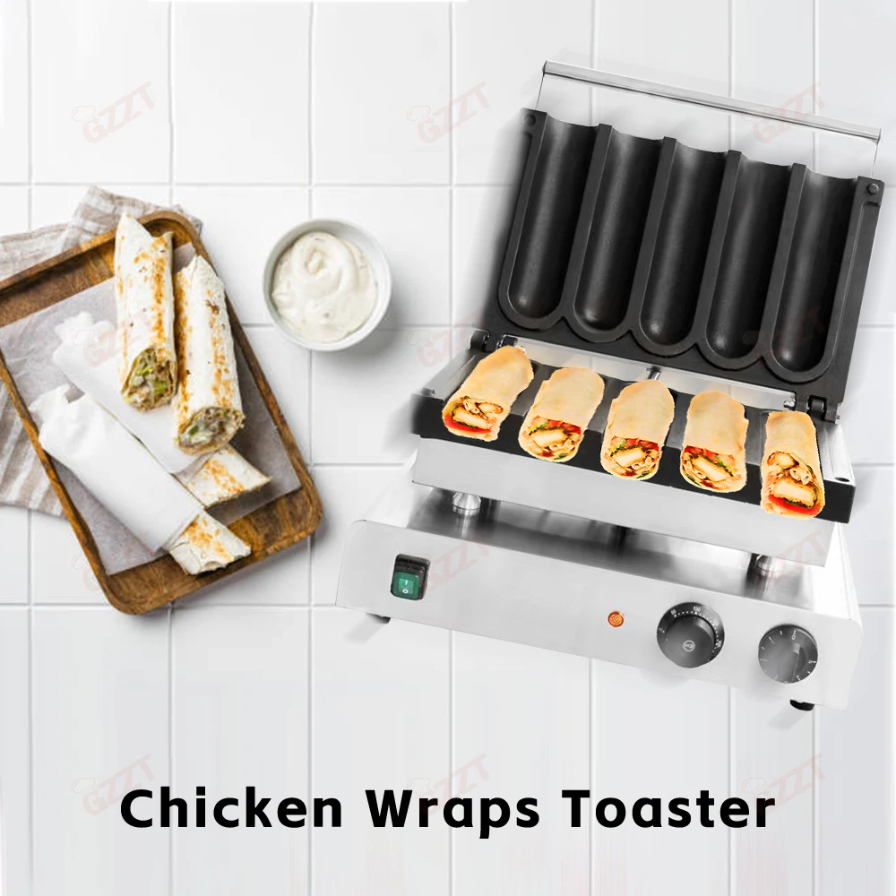 Commercial Electric Chicken Wraps Toaster Non-Stick Burrito Baker Machine for Household Use Barbecue Barbecue Heating Machine