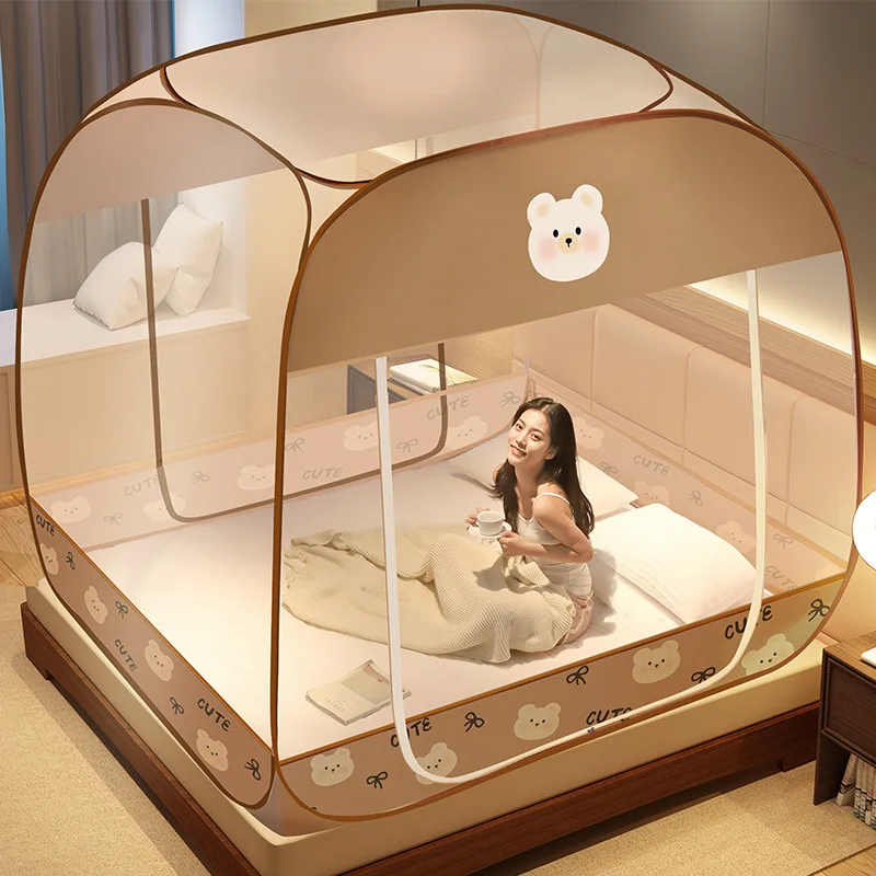 

Custom 5m Patterned Tent Mongolian Yurt Anti-fall Rice Bed 1 Square Top Densified Household Mosquito Net No Installation Foldabl