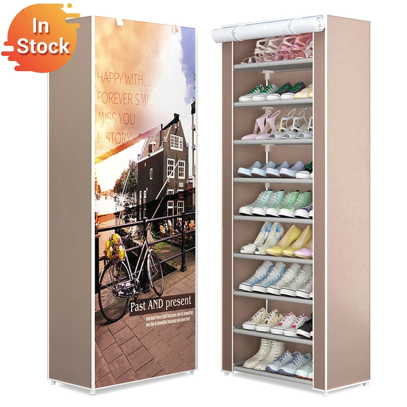 9-Layer Nonwoven Shoe Rack Combination Storage Shoes Boots Closet Easy Assembly Shoes Stand Holder Space-Saving Shoe Organizer