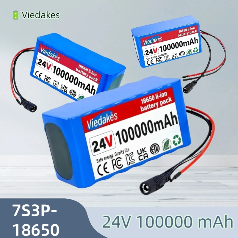 

24 В 100000 мАч 7S3P аккумулятор, 60 Ач/80 Ач/100 Ач 18650 литий-ионный аккумулятор 24 В, электрический аккумулятор для игрушечных автомобилей для инвалидных колясок, качество