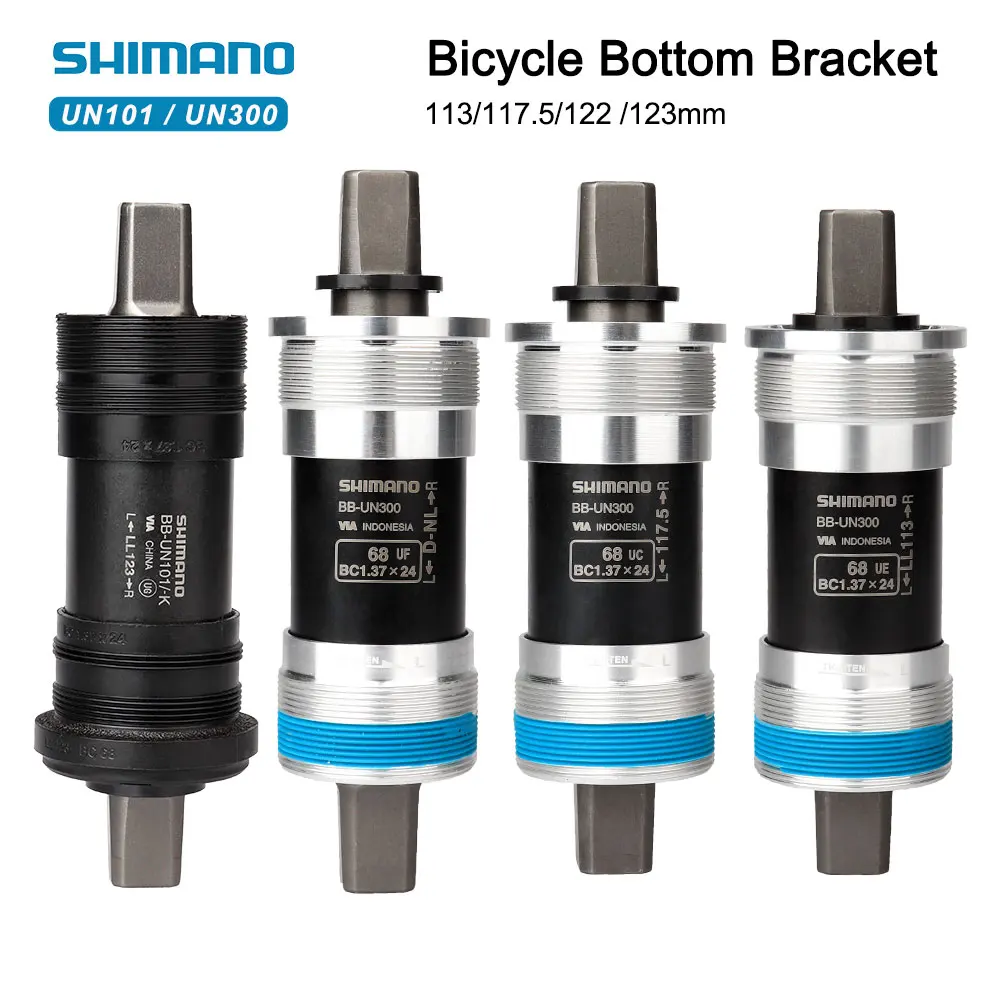 

SHIMANO-MTB Нижний кронштейн велосипеда для горных дорожных складных велосипедов с квадратным отверстием BB UN101, UN300, 68 мм, 123 мм, 113 мм, 117 мм, 122 мм