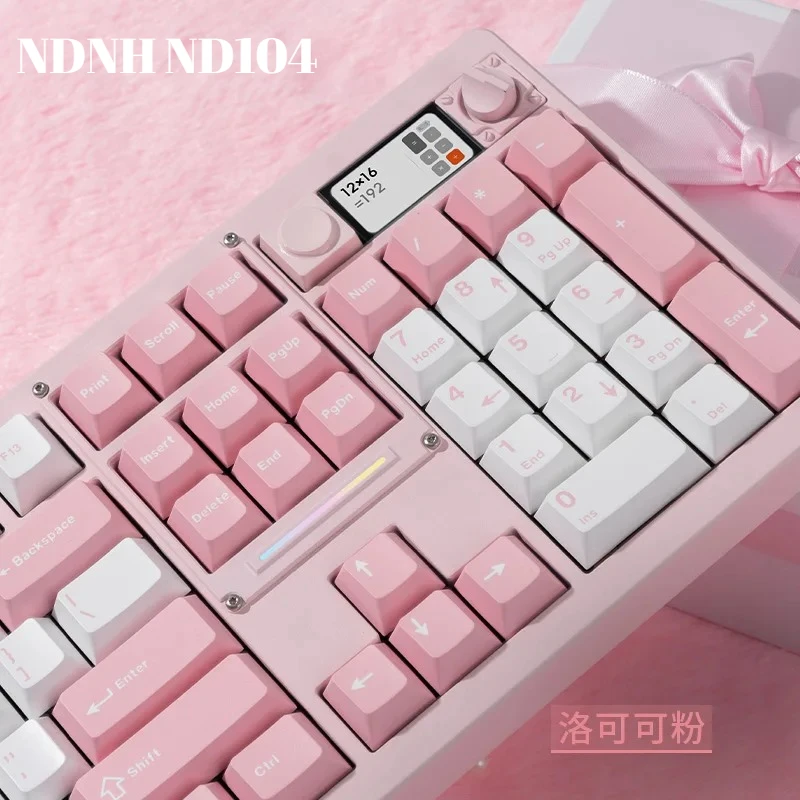

NDNH ND104 Wireless Mechanical Keyboard Tri-mode Hot-Swap RGB Customized CNC Aluminum Shell Office DIY for PC Gaming
