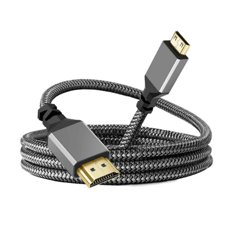 1M 2M 3M 5M 10M Nylon HDMI2.0 MINI HDMI To HDMI Cable MINIHDMI Male A Male 4K 60HZ HD 1080P Adapter Converter Wire TV Camera