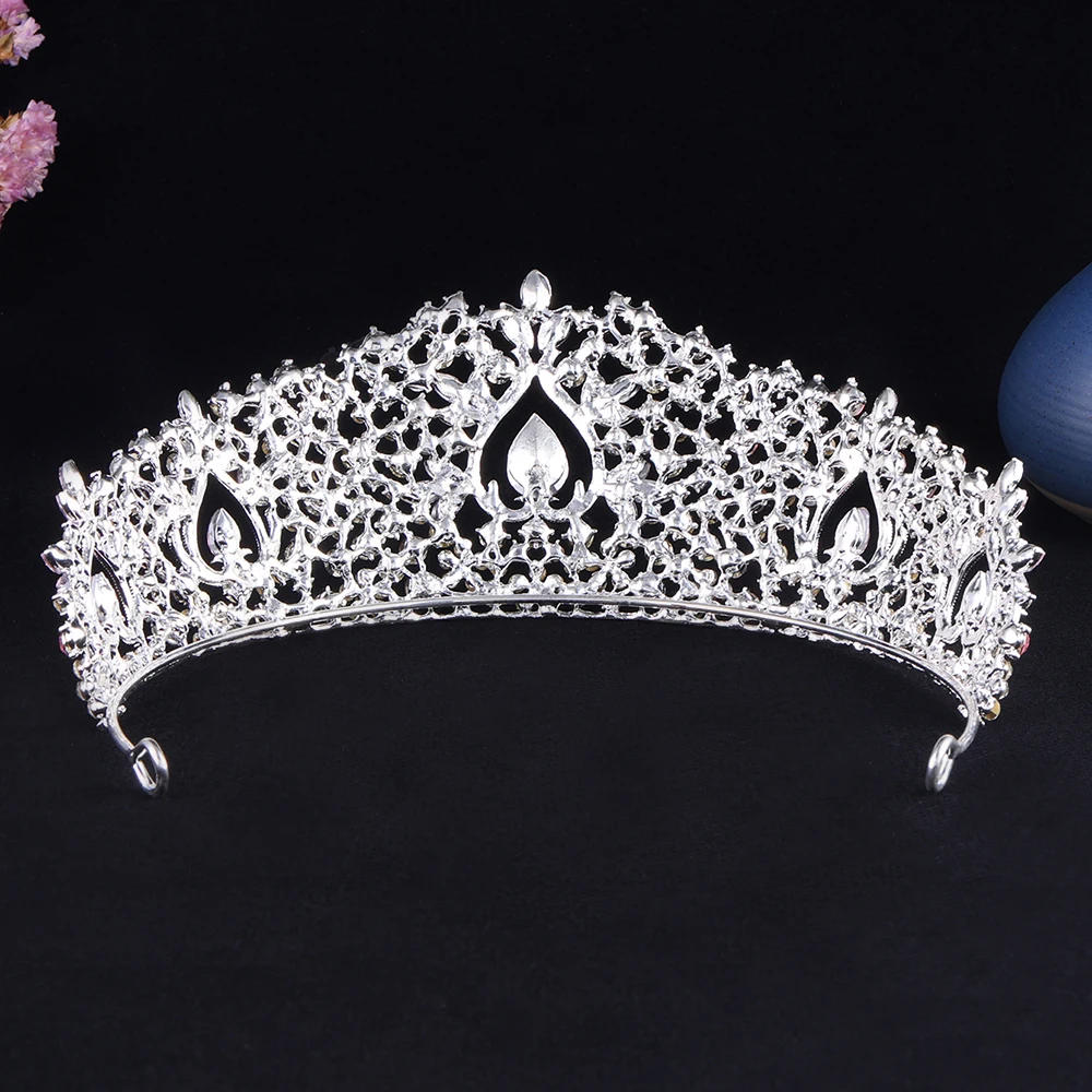 Upscale Crystal Gem Crown ornaments Fashionable Noble Banquet Wedding Women's hair accessories