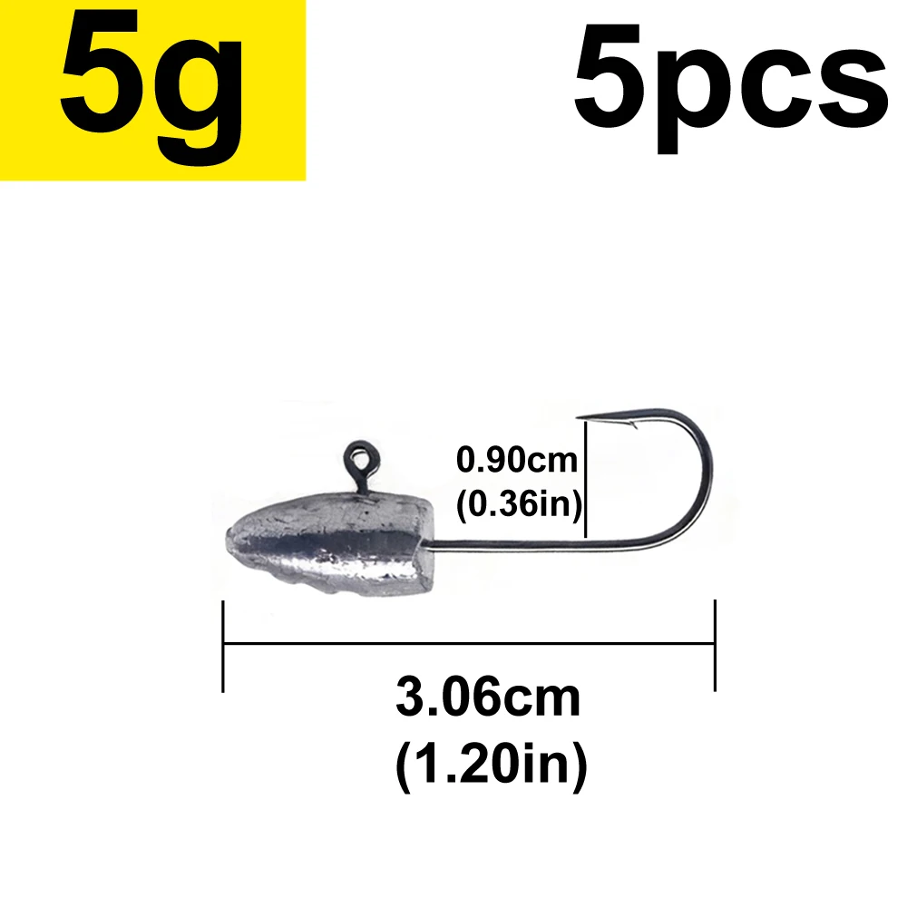 Lurestiker 2g 3g 5g 7g 10g 5 stücke angeln locken jig blei kopf micro-objekt haken für mini weichen wurm köder, drop-shot wurzel fisch angelgerät